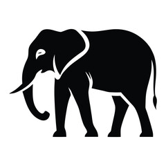 Elephant animal silhouette vector isolated on a white background