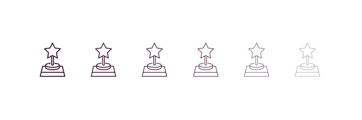 star movie award outline icon. Linear vector from cinema concept. 6 different line style star movie award icon included thin, light, regular, medium, bold, black