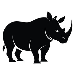 Rhinoceros animal silhouette vector isolated on a white background