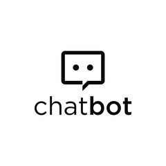 Geometric chat bot logo icon vector