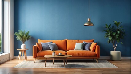 Contemporary living room with upcycled furniture reflects a growing trend towards sustainable and ecofriendly interior design. Concept Ecofriendly Interior Design, Upcycled Furniture