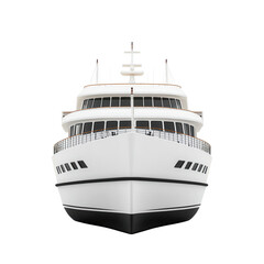 A majestic cruise ship with sleek design and modern features, perfect for vacation and adventure on the open sea. isolated on a transparent background