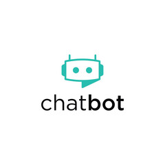 Simple chat bot logo icon vector
