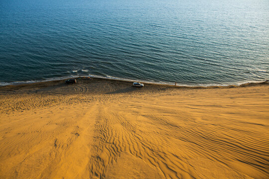 The very beautiful beach in Albania with sand dunes on the coast of the Adriatic Sea. Rana e Hedhun a nice spot Sand-Dune. 