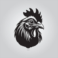 Black chicken icon on white