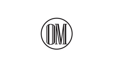 OM, MO, M, O Abstract Letters Logo Monogram	