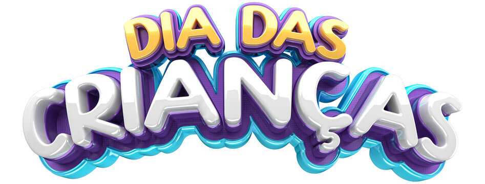 DIA DAS CRIAN&Ccedil;AS SELO 3D