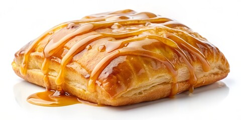 Fototapeta premium A sweet pastry soaked in syrup, isolated on white Background':