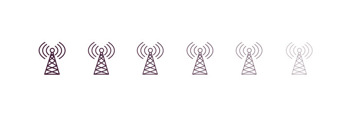 telecommunications outline icon. Linear vector from computer concept. 6 different line style telecommunications icon included thin, light, regular, medium, bold, black