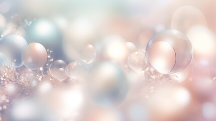 Ethereal Bubble Orbs in Soft Pastel Glow Mystical Bokeh Background with Shimmering Radiance