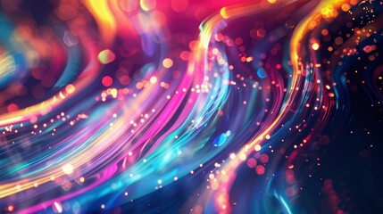 Dynamic abstract lines with bright colors.