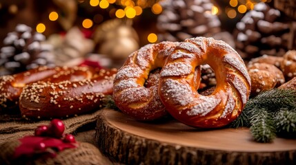 Romanian Christmas Fair with a Covrigi Pretzel