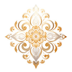 Elegant floral design with intricate patterns in gold and white, perfect for decorative purposes and artistic inspiration.