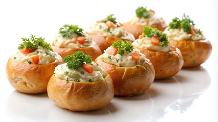 Freshly prepared Fiskbullar, perfectly rounded and uniformly sized, arranged in a neat row on a white background.