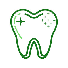 Shiny tooth icon, dental hygiene and care concept