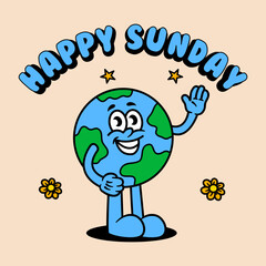 Cartoon character vector vintage retro