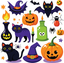  Hand-drawn Halloween elements