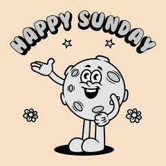 Cartoon character vector vintage retro