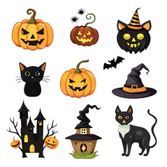  Hand-drawn Halloween elements