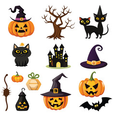  Hand-drawn Halloween elements