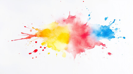 Fototapeta premium Colorful watercolor splashes isolated on white background. Watercolor hand drawn illustration