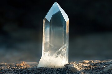 Glass Shard. Elongated Rhombus Glass Shard: Smooth and Reflective.