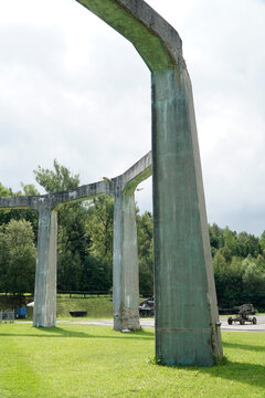 Concrete structure called "Mucholapka" (fly catcher) built by Nazi Germany in Ludwikowice Klodzkie, Poland