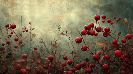 Surreal cranberry scene with imaginative, dreamlike elements and artistic vision.