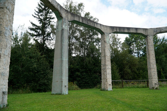 Concrete structure called "Mucholapka" (fly catcher) built by Nazi Germany in Ludwikowice Klodzkie, Poland