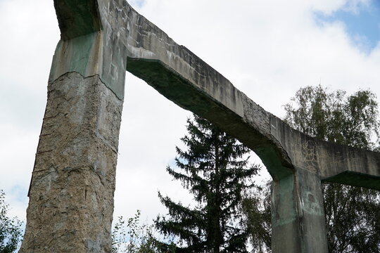 Concrete structure called "Mucholapka" (fly catcher) built by Nazi Germany in Ludwikowice Klodzkie, Poland