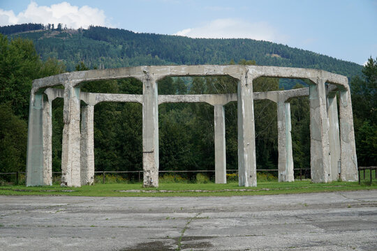 Concrete structure called "Mucholapka" (fly catcher) built by Nazi Germany in Ludwikowice Klodzkie, Poland