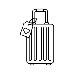 A suitcase symbolizing the post wedding trip or honeymoon