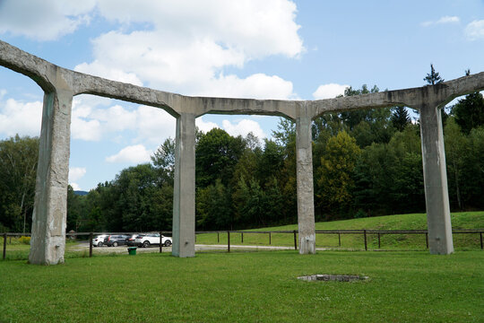 Concrete structure called "Mucholapka" (fly catcher) built by Nazi Germany in Ludwikowice Klodzkie, Poland