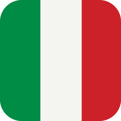Italian flag with rounded rectangle shape and transparent background