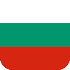 Bulgaria flag with rounded rectangle shape and transparent background