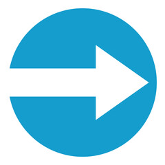 Pfeil Button nach rechts in blau