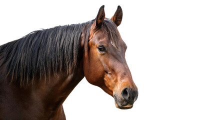 portrait of a horse isolated on white background