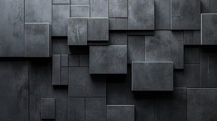 “Abstract geometric blocks arranged on a grey background, rendered in 3D. A minimalist and modern composition ideal for design projects or presentations.”