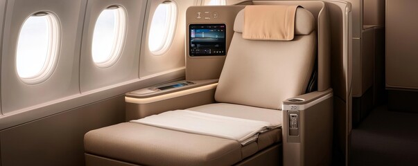 Business class experience on an airplane