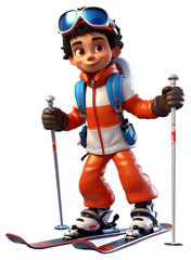 Obraz premium PNG Skiing recreation cartoon sports.