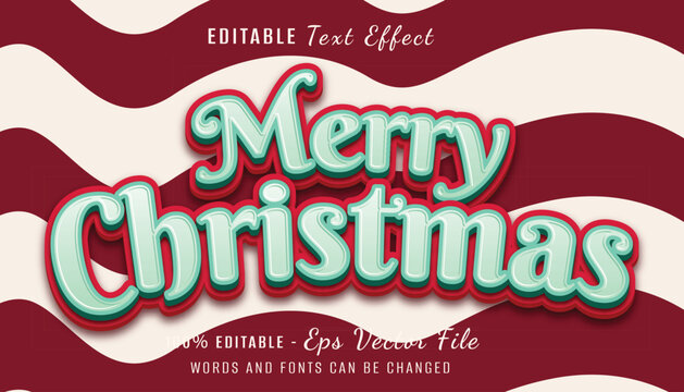 merry chritsmas cute 3d text effect design