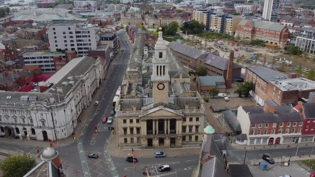 Drone 50fps. Hull Guild Hall. Government council building, courthouse. 