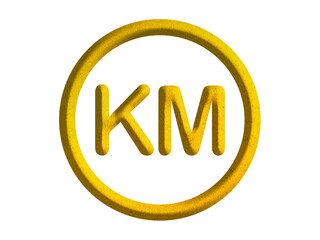 mark sign icon,  Bosnia and Herzegovina currency symbol design with gold motive