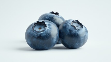 Close-up of Three Blueberries