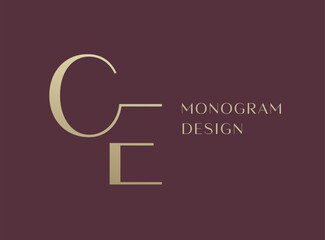 CE letter logo icon design. Classic style luxury initials monogram.