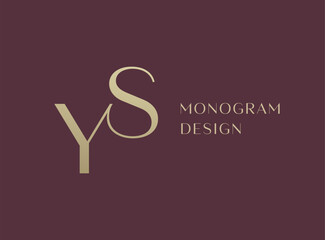 SY or YS letter logo icon design. Classic style luxury initials monogram.