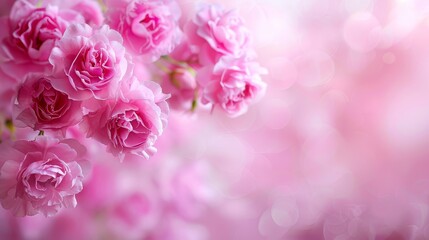 Obraz premium Dreamy Cherry Blossoms. Delicate, blurred floral background, pink blooming, spring romance.