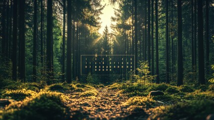 Mockup calendar 2025 with a serene forest background, minimalist design, nature-inspired layout