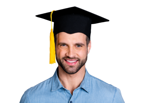 Close-up portrait of his he nice-looking attractive content cheerful cheery guy intellectual manager isolated over gray violet purple pastel background