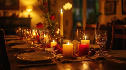 Mokepu Halloween decorations scattered across a creepy dining table, with dim, atmospheric lighting